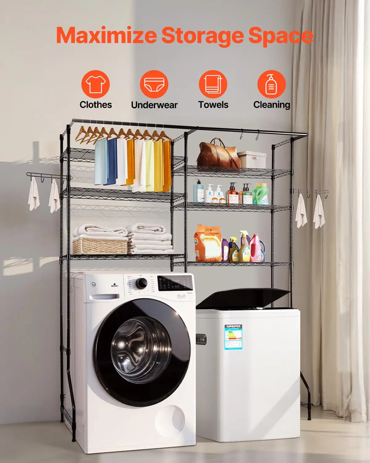 Over Washer and Dryer Storage Shelves