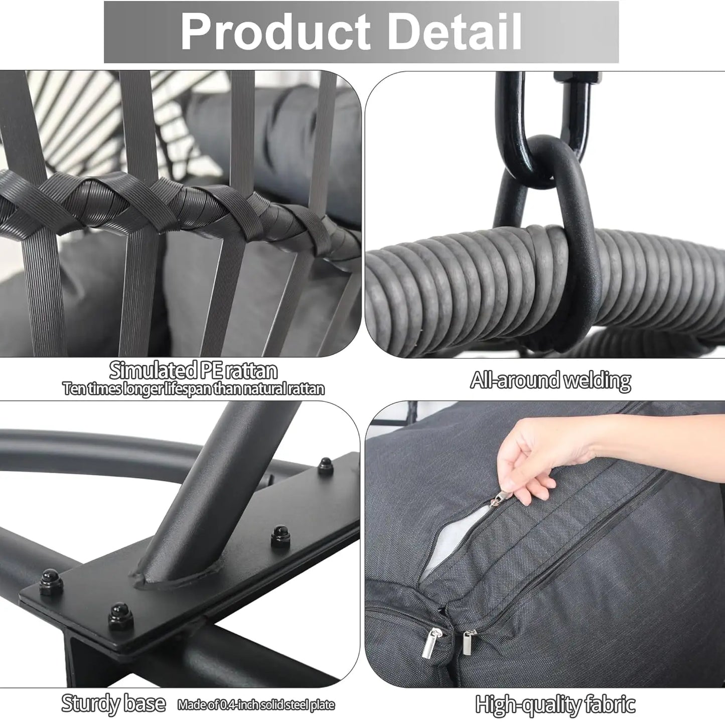 Hanging Egg Swing Chair w/Stand All-Weather