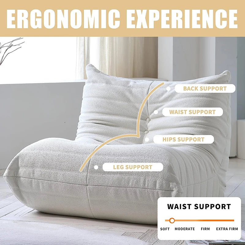 Teddy Fabric Bean Bag Comfy Lazy Floor Sofa