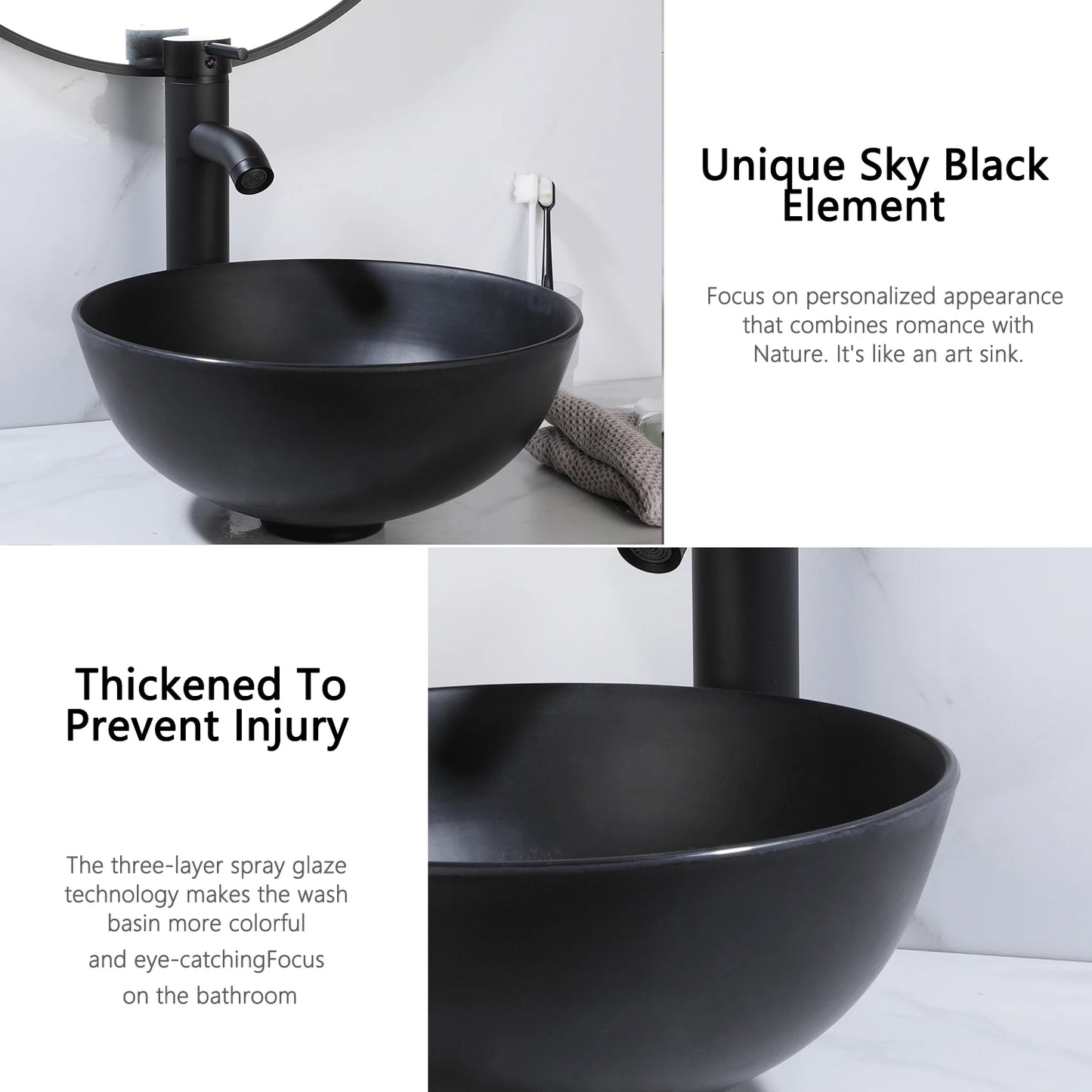 Bathroom Basin Sink Set with Faucet Pop Up Drain