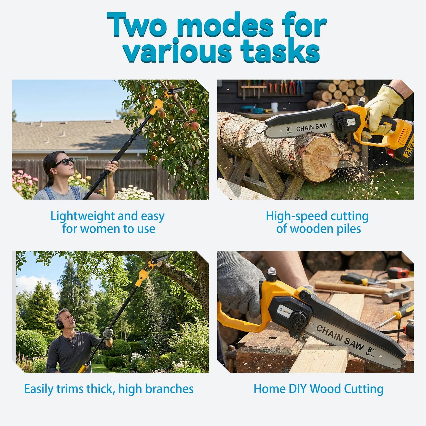 Electric Pole Saws with Extension Pole