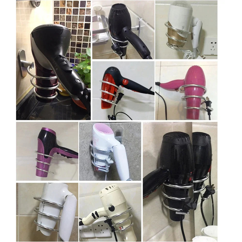 Bathroom Accessory Hair Dryer Holder Wall Mounted Organizer