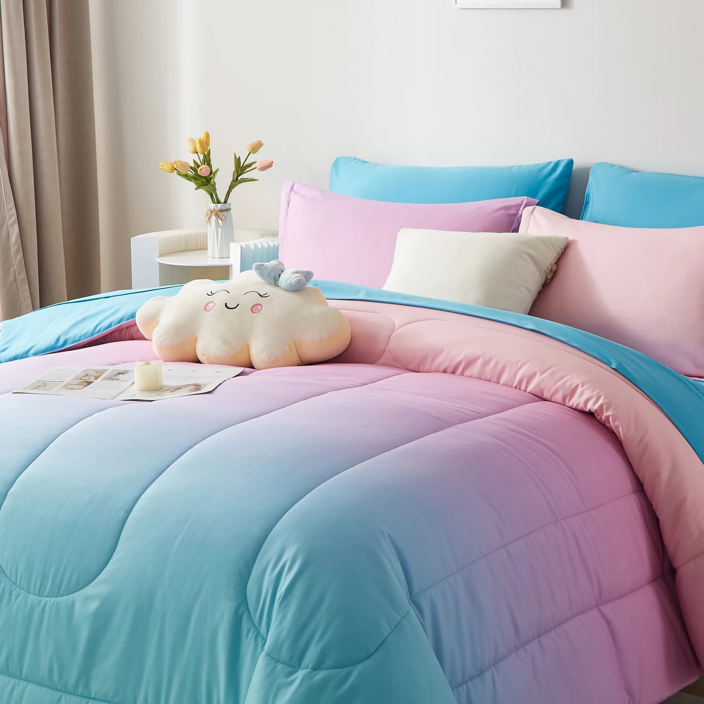 Gradient Comforter Set-7 Pieces in a Bag
