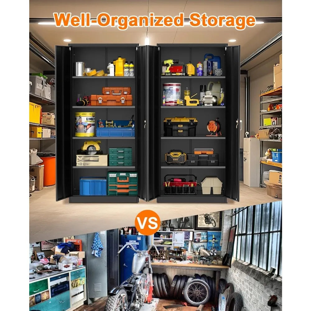 Heavy-Duty Metal Storage Cabinet with Lock