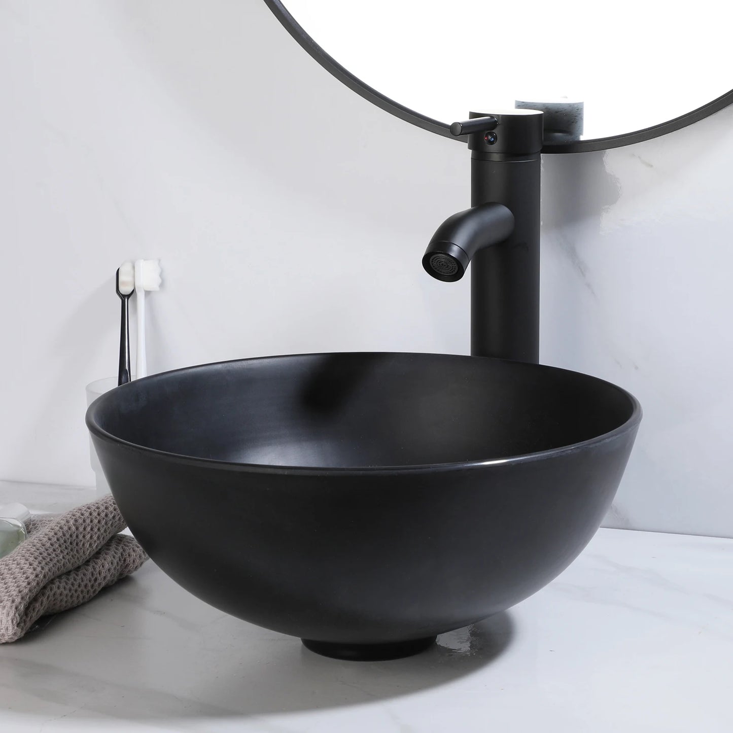 Bathroom Basin Sink Set with Faucet Pop Up Drain