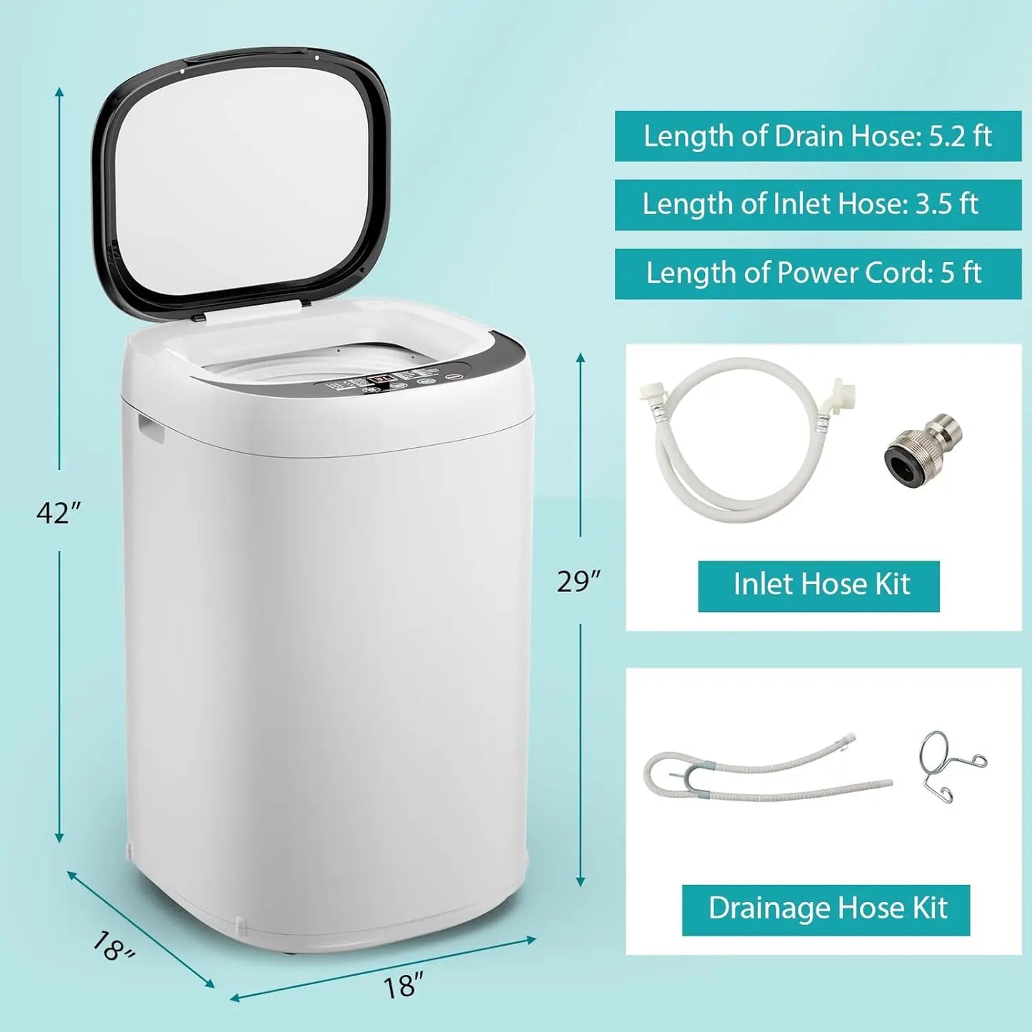 All-in-One Washer Spinner Combo w/Drain Pump