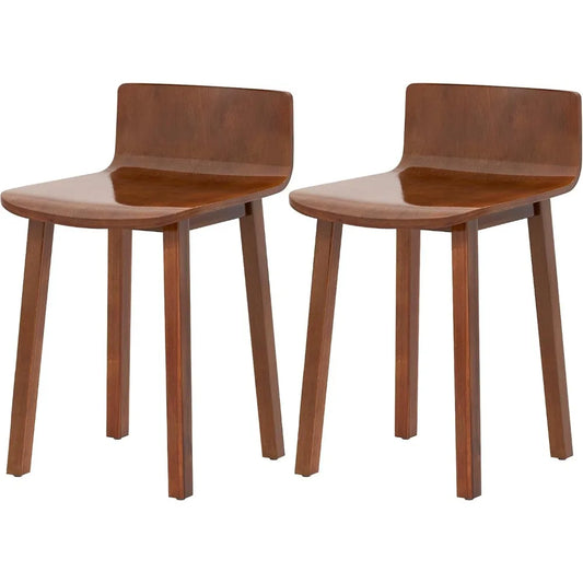 Farmhouse Style Dining Chairs with Curved Seats, Low Back Design