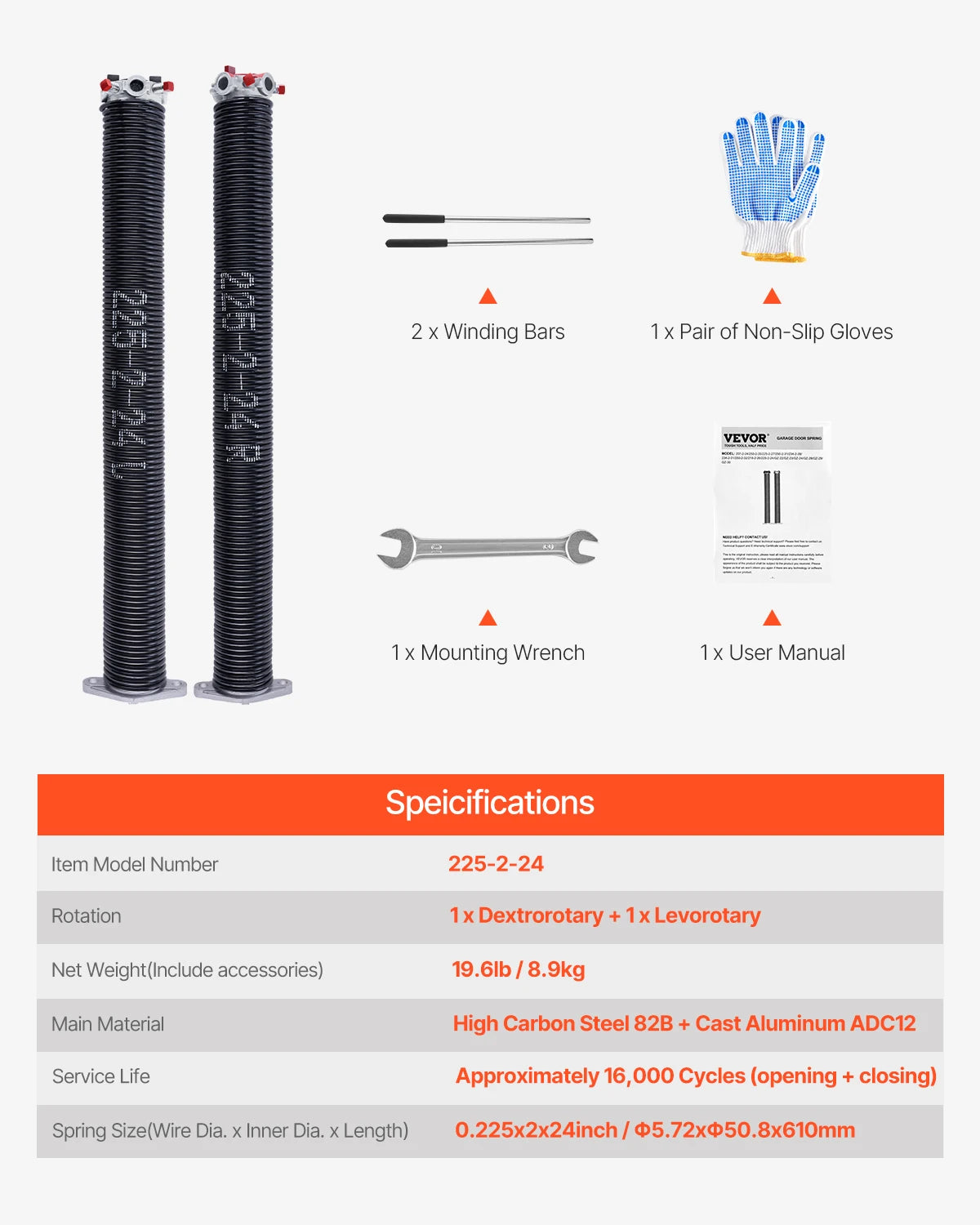Garage Door Torsion Springs Pair