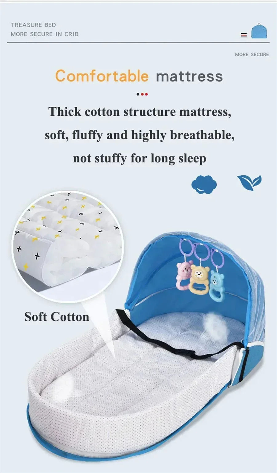 Portable Newborn Baby Bed - Bionic Isolation Travel Crib
