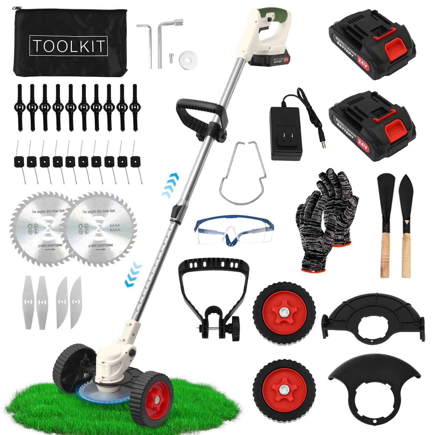 Cordless Grass Trimmer Electric Lightweight with Lithium-ion Batteries