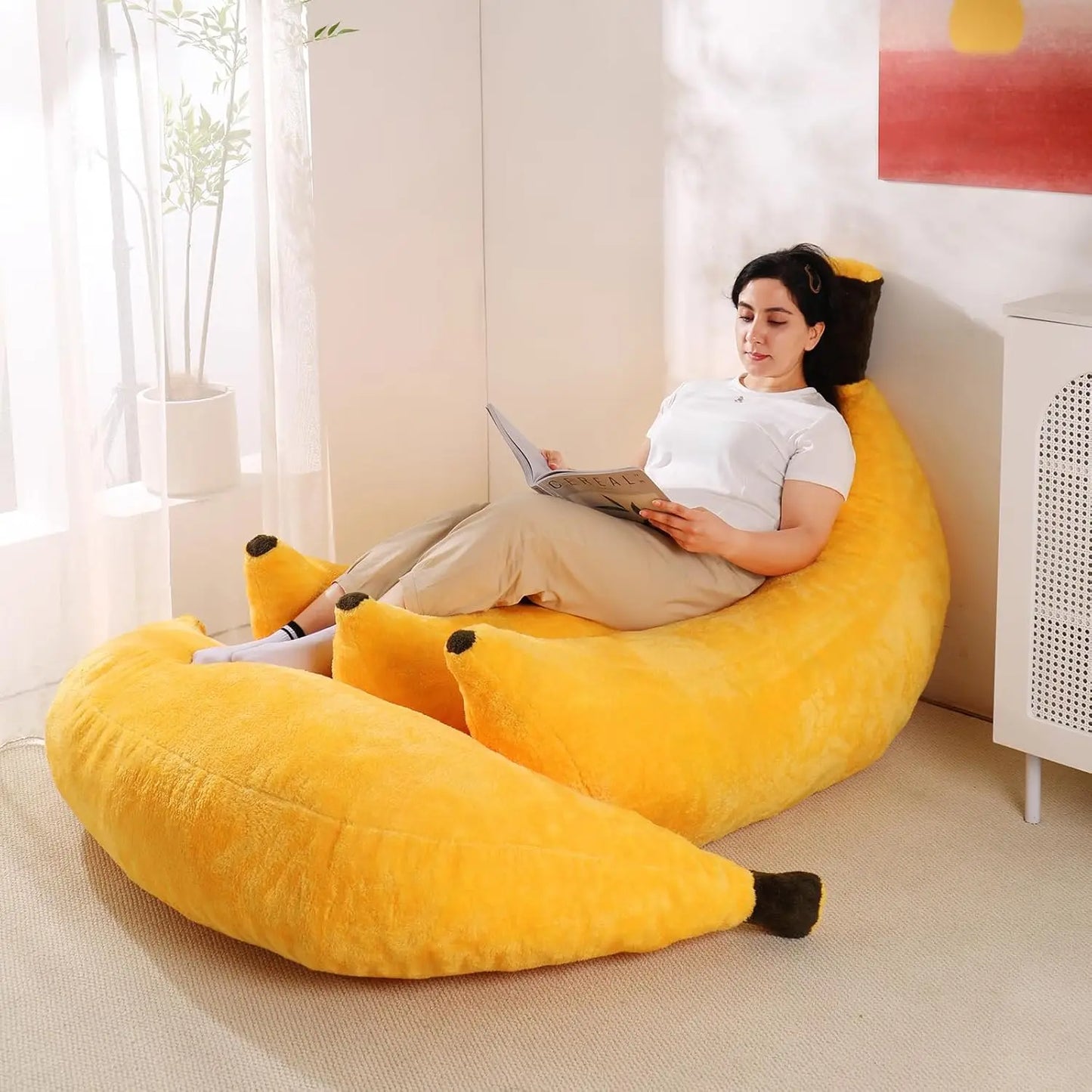 Better quality Banana Bean Bag Chair with Ottoman