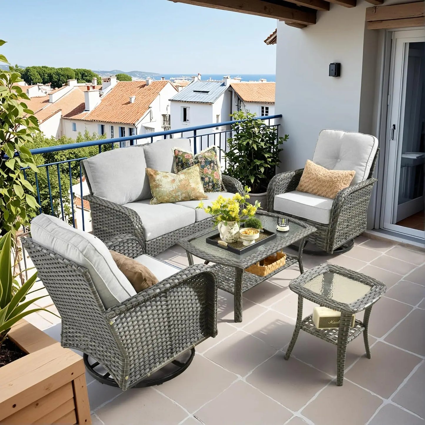 All Weather Wicker Patio Conversation Set