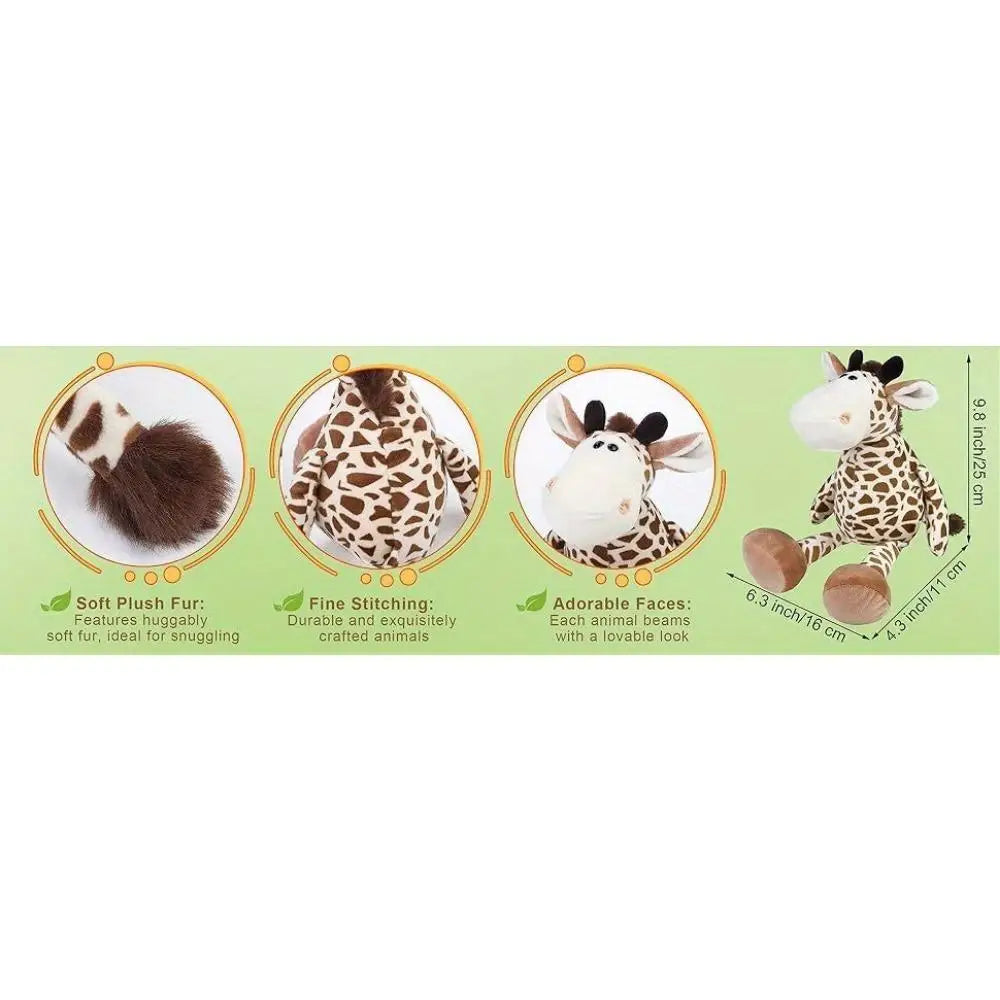Safari Stuffed Animals Plush Set