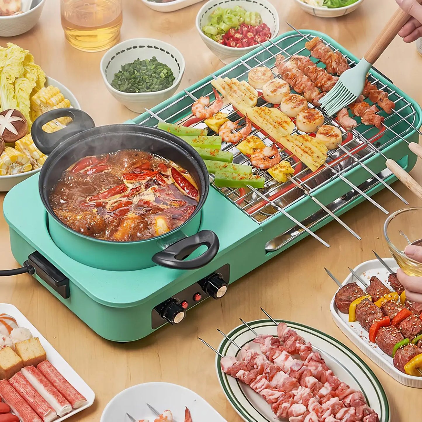 3-in-1 Electric Pot (with Grill & Frying Pan) - 1600W