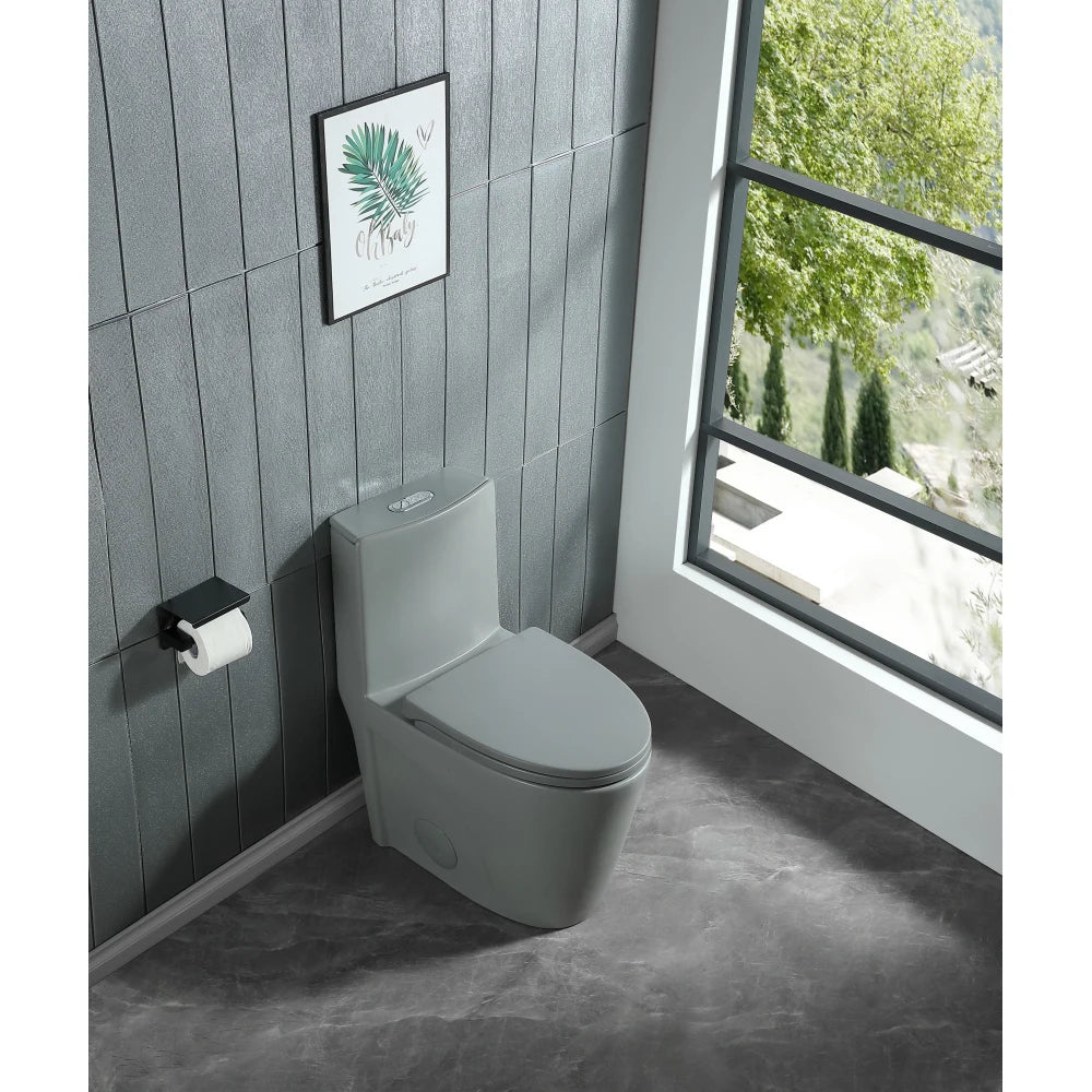 Water-Saving Elongated Comfort Height Floor Mounted One Piece Toilet