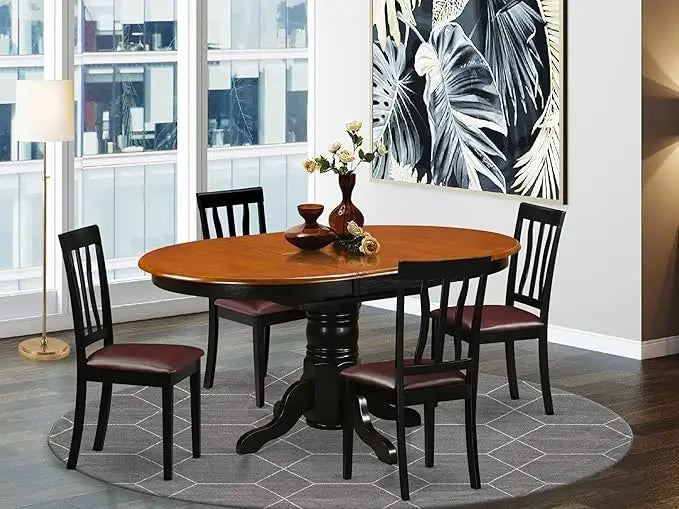 Oval Dining Room Furniture Set with Butterfly Leaves