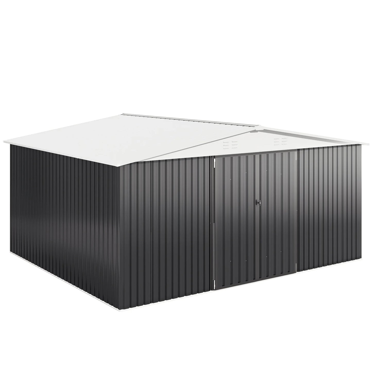 Galvanized Steel Storage Shed with Lockable Hasp Door