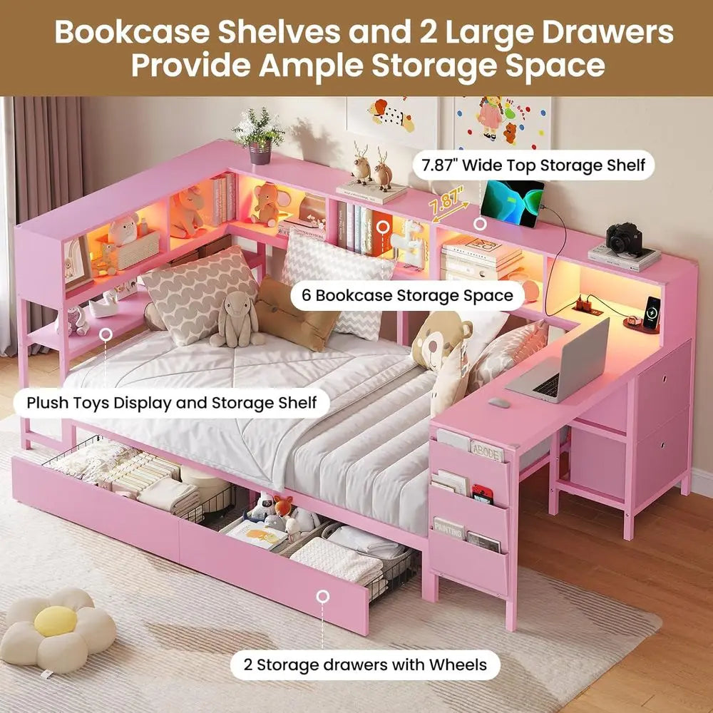 Twin Bed with Desk