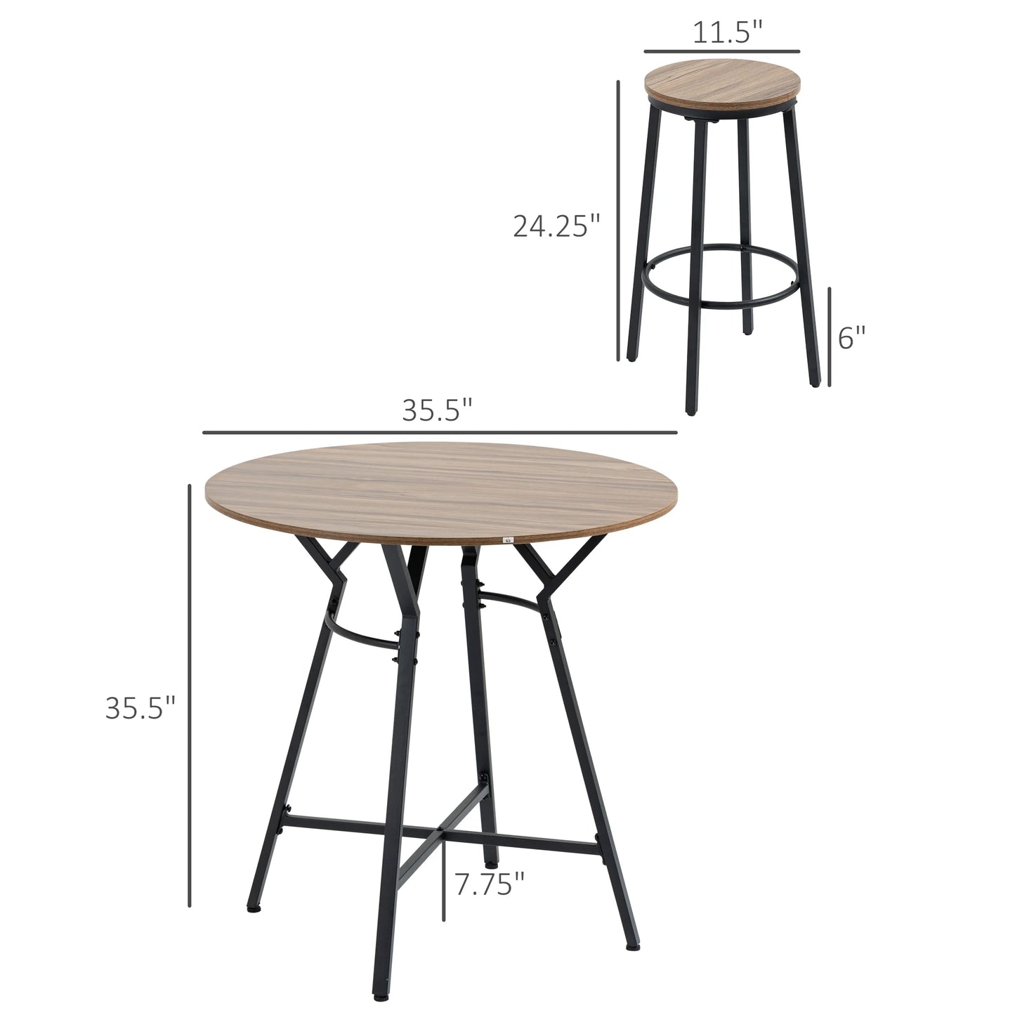 Bar Table and Chairs Set