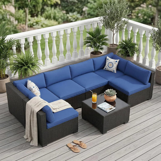 Sectional Sofa Set With Ottoman & Storage Table