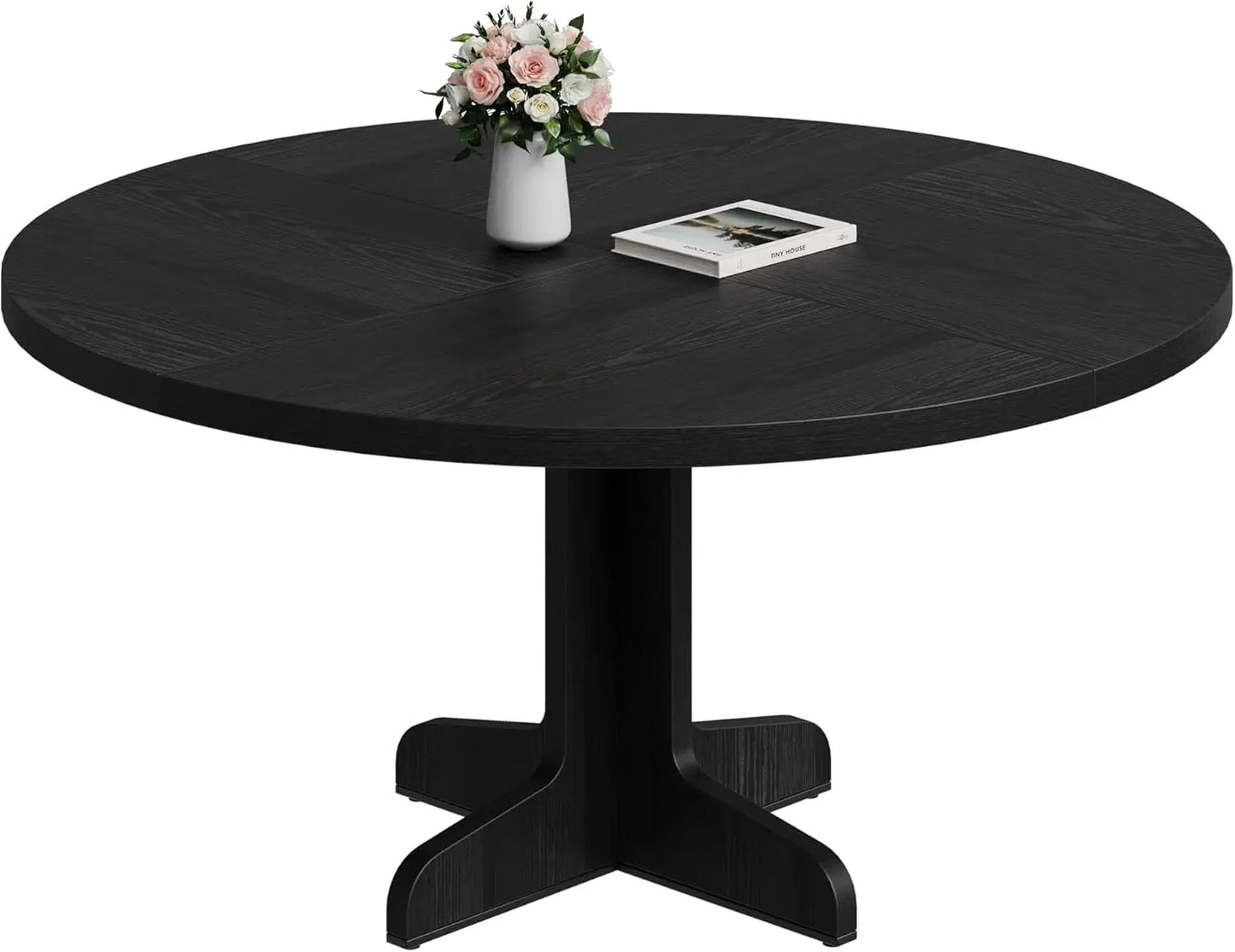 Farmhouse Round Dining Table with Tabletop and Stable Base