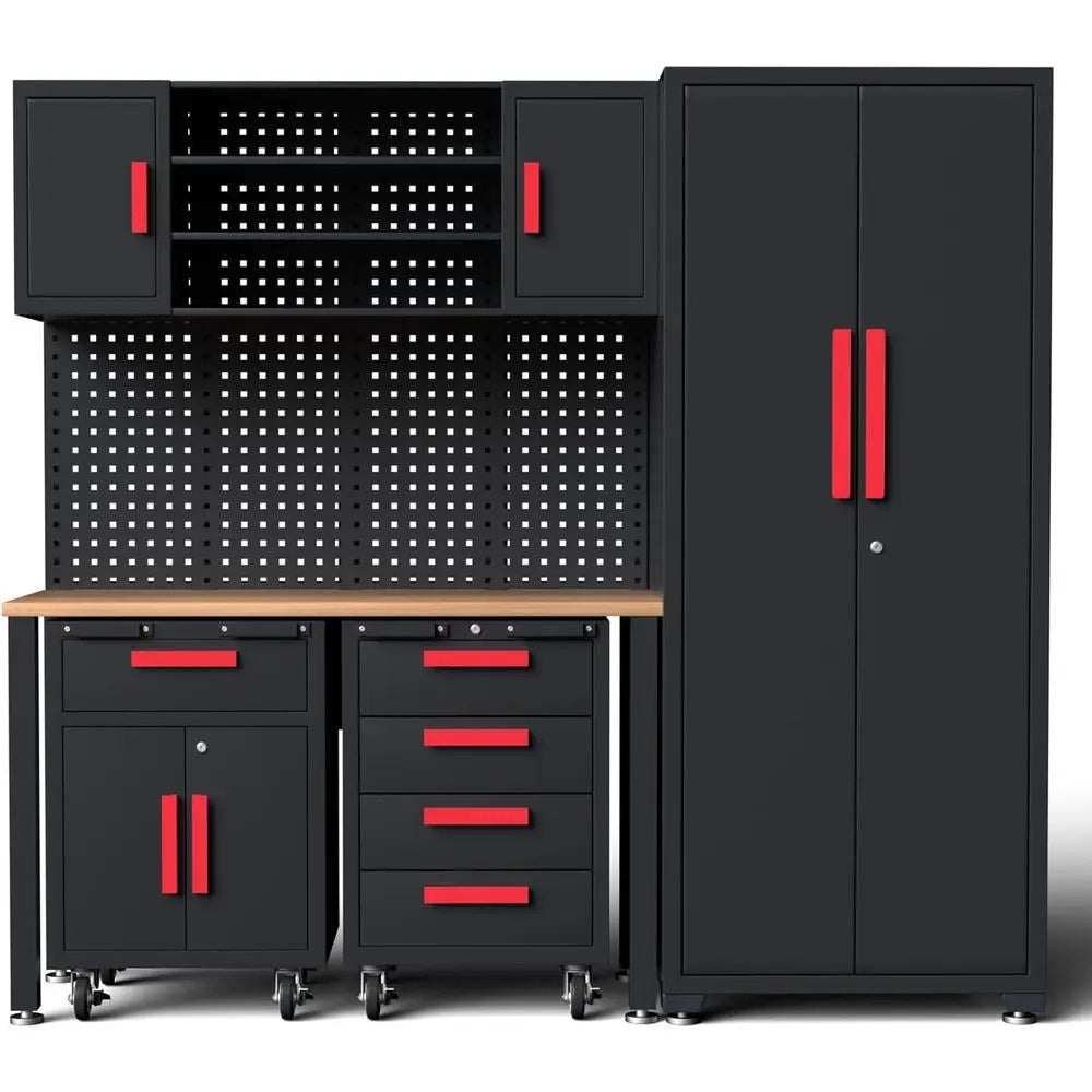 Complete Workshop Set with Steel Cabinets