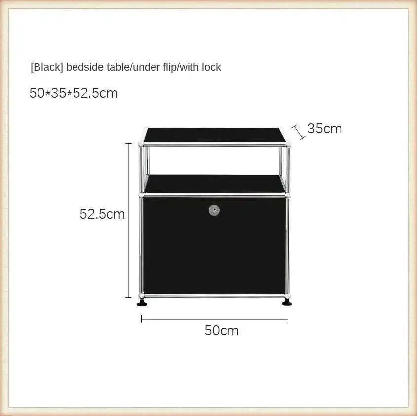 Modern Stainless Steel Medieval Nightstand Storage Nightstand