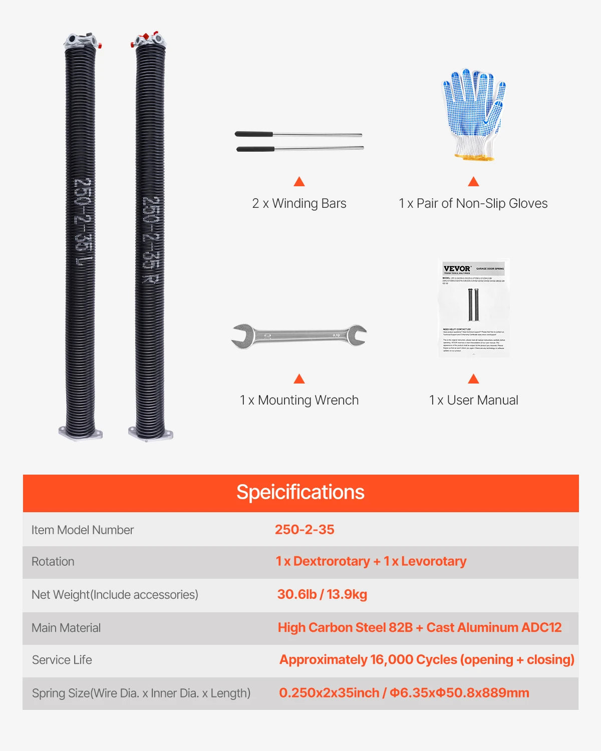 Garage Door Torsion Springs Pair