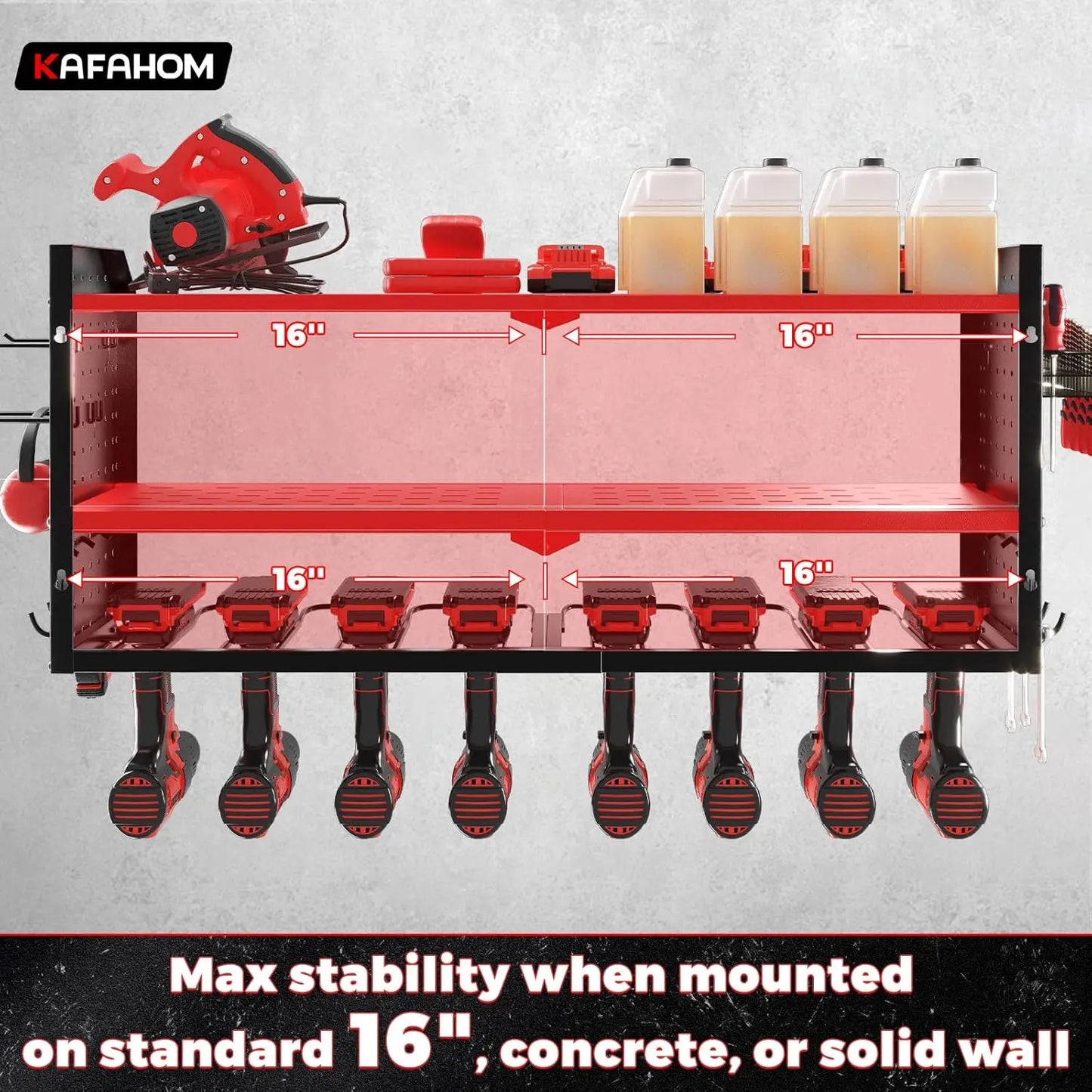 Heavy Duty Power Tool Organizer with Charging Station