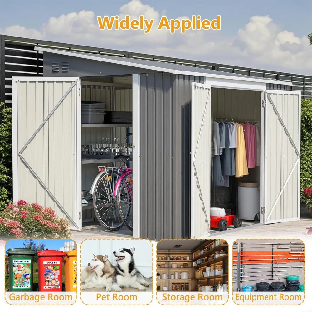 Metal Outdoor Storage Shed with Floor Frame