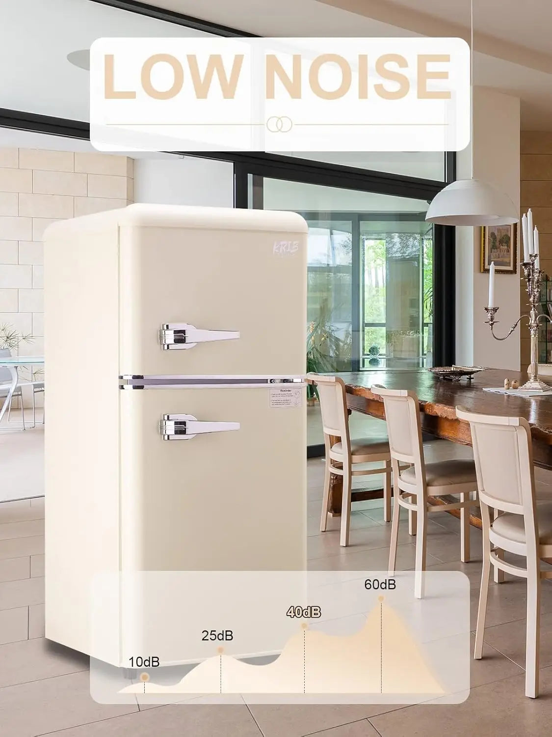 Retro Design Small Mini Fridge with Freezer