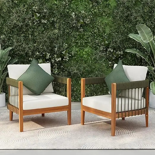 Accent Acacia Wood Chairs Set