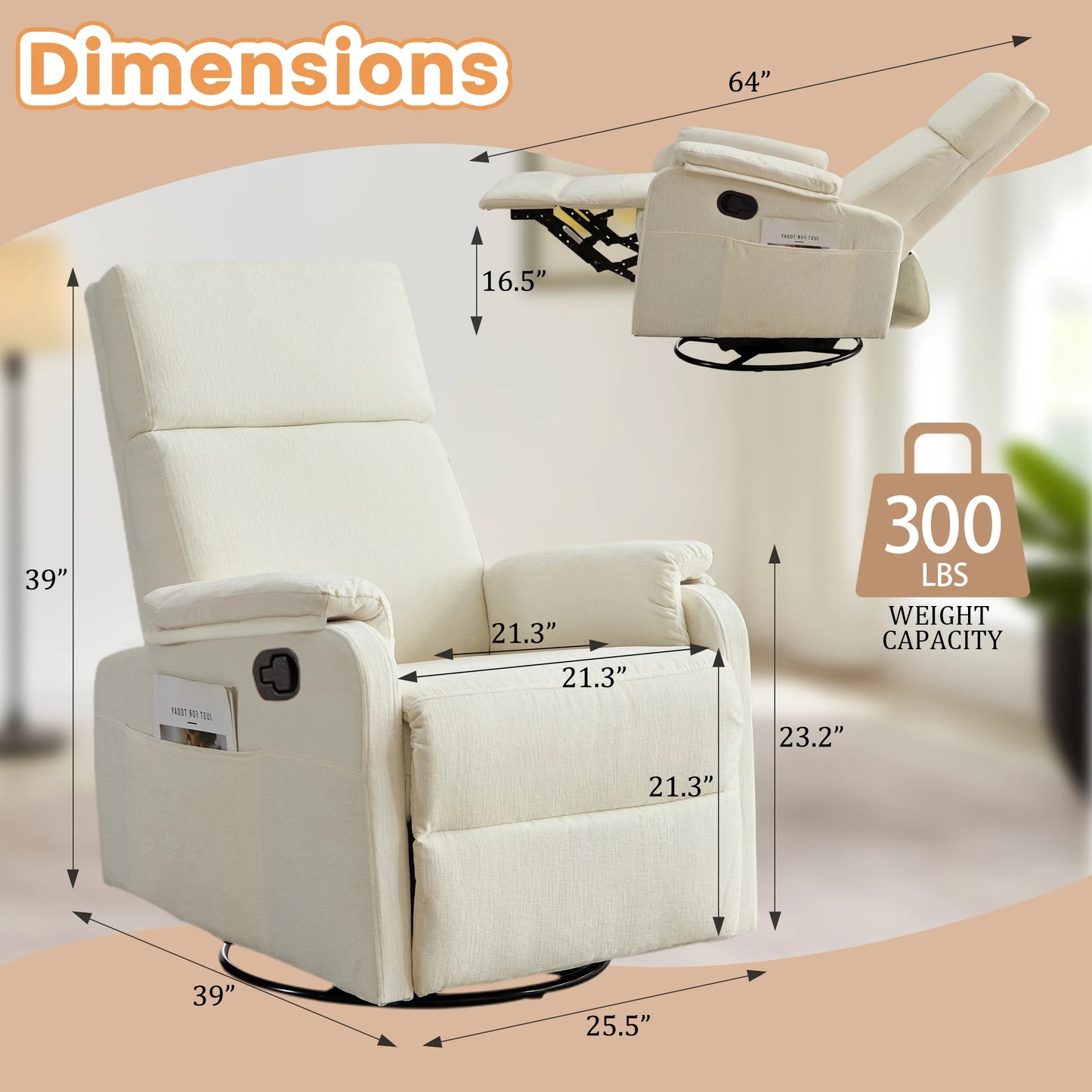 Swivel Rocker Recliner Chair