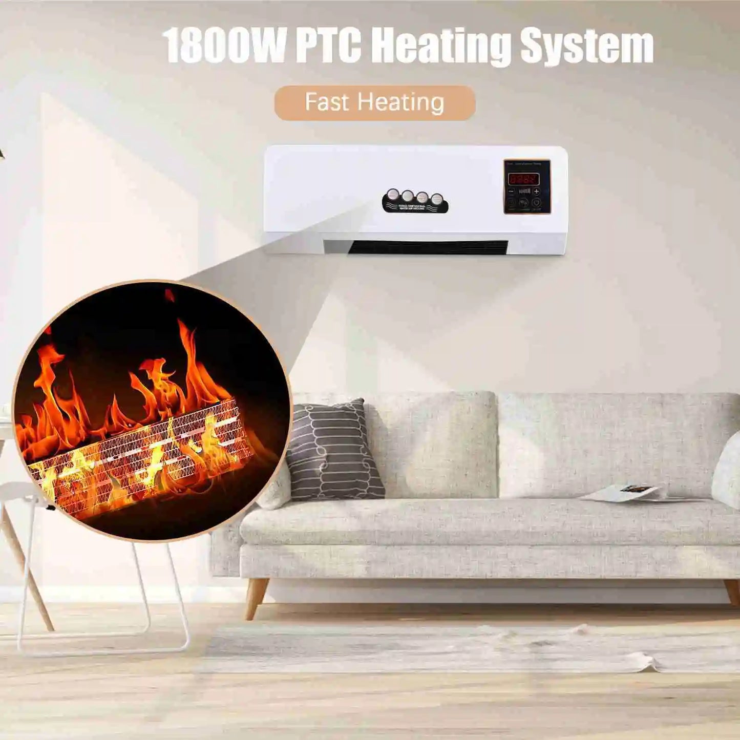 2 in 1 Heating - Wall Mounted Space Heater