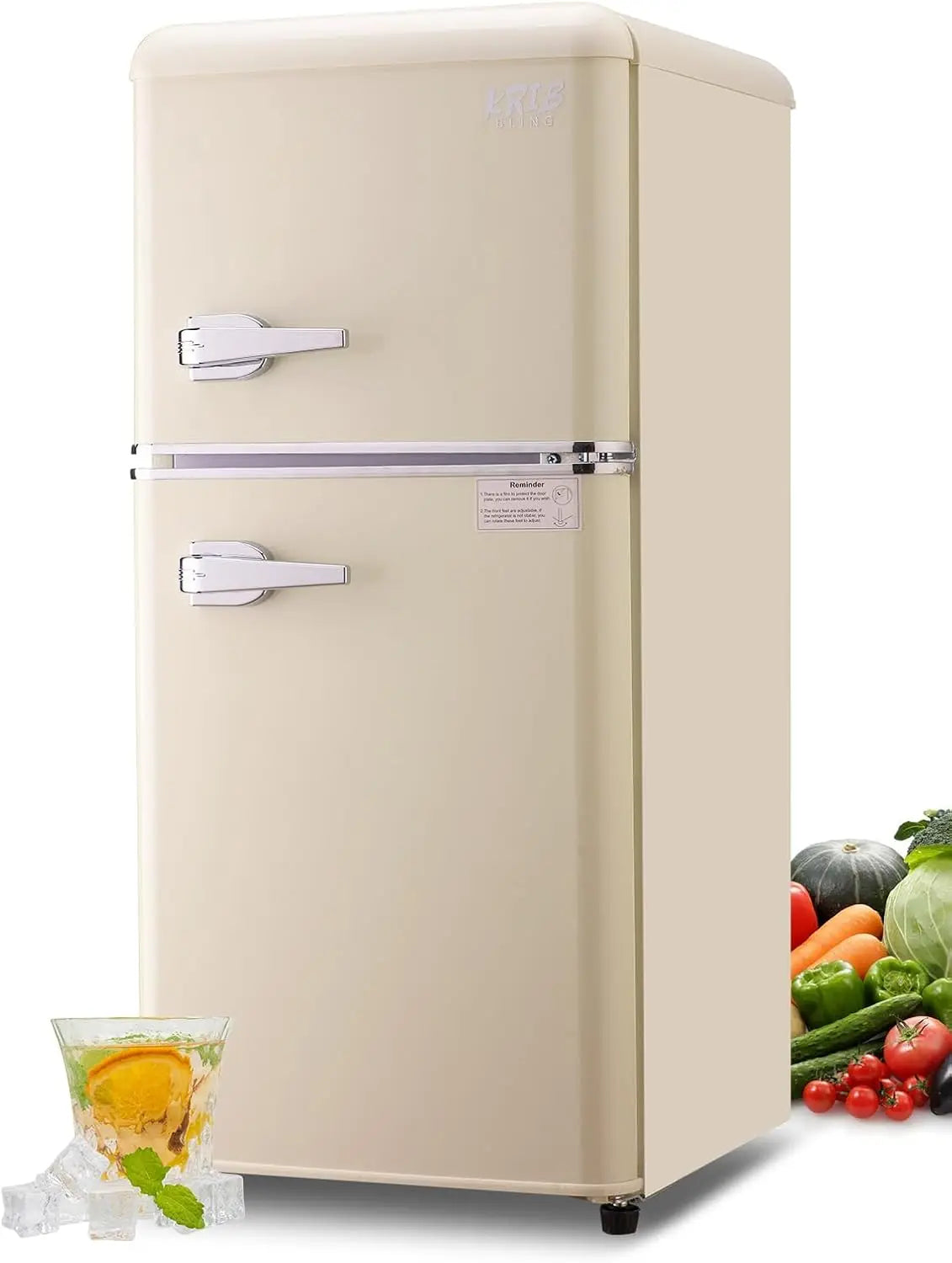 Retro Design Small Mini Fridge with Freezer