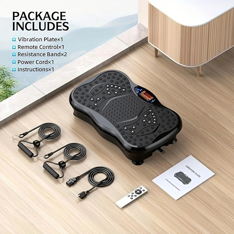 Exercise Machine with Resistance Bands Compact Vibration Platform