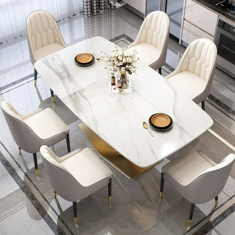 Thick Solid Center Steel Luxury Dining Table
