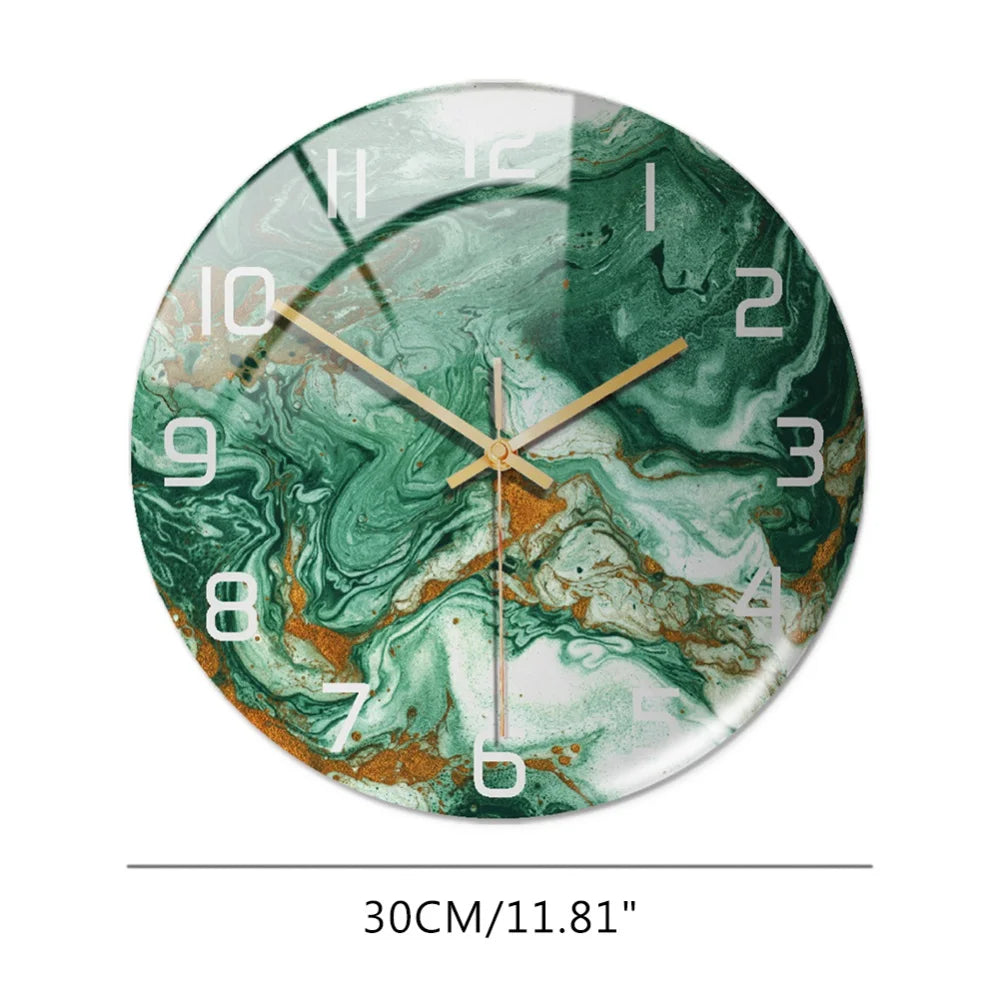 Luxury 3D Acrylic Marble Pattern Wall Adhesive Clock