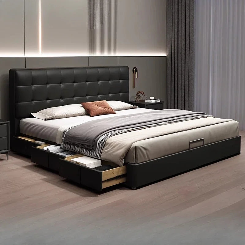 European Style Bed Frame With Nightstands