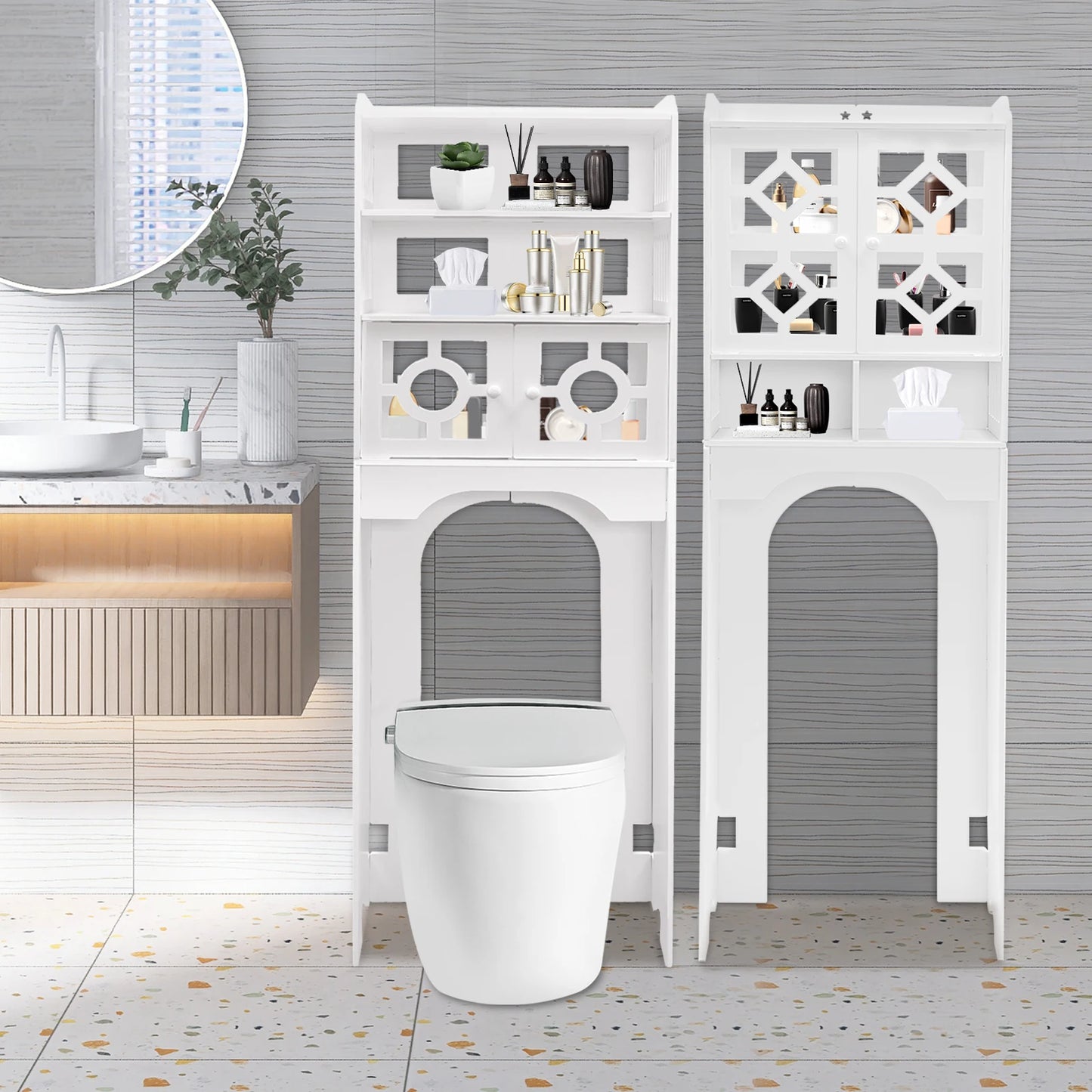 Over The Toilet Storage Cabinet Organizer
