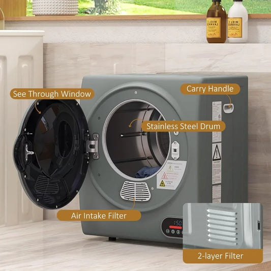 Portable Clothes Dryer Stainless Steel Drum - Intelligent Drying