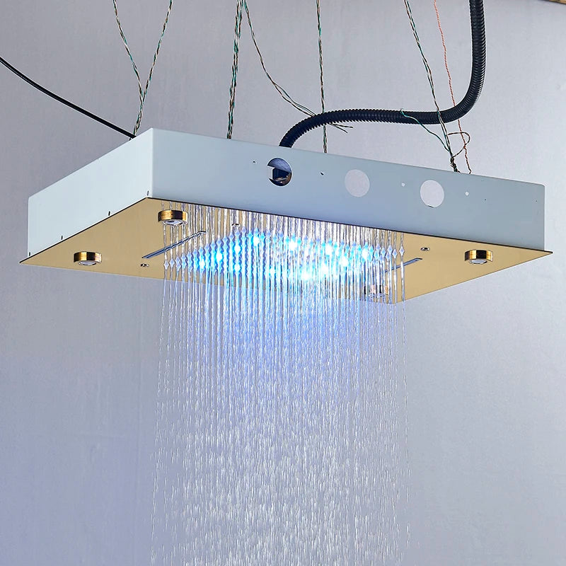Luxury Waterfall Rains LED Light Shower Head
