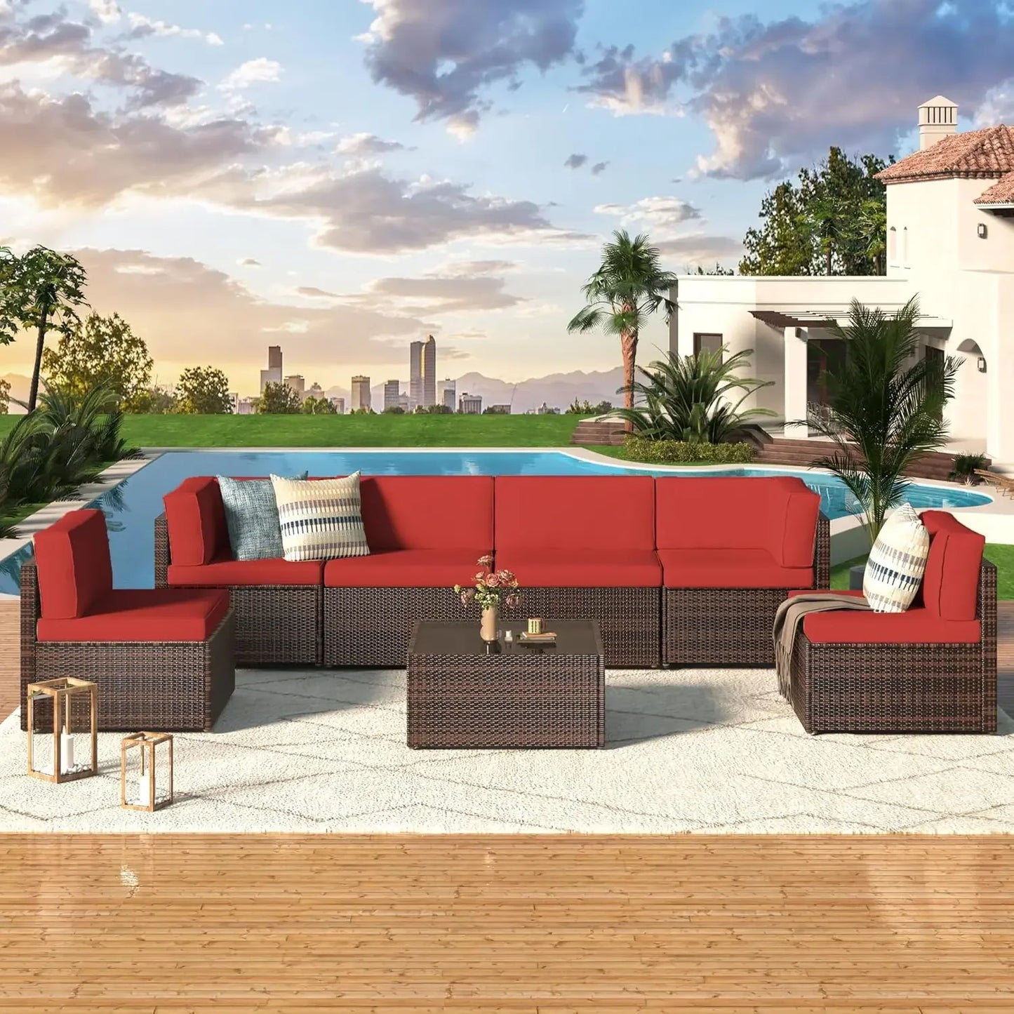 Outdoor Sectional Furniture Chair Set with Cushion