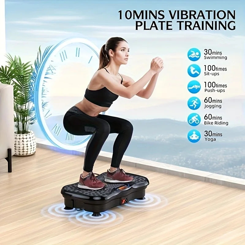 Exercise Machine with Resistance Bands Compact Vibration Platform