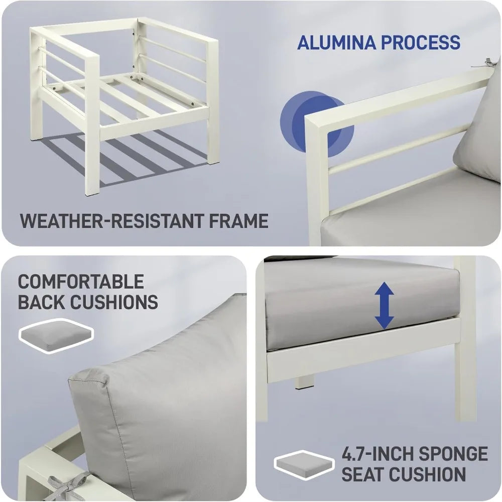 Modern Outdoor Aluminum Patio Furniture Set
