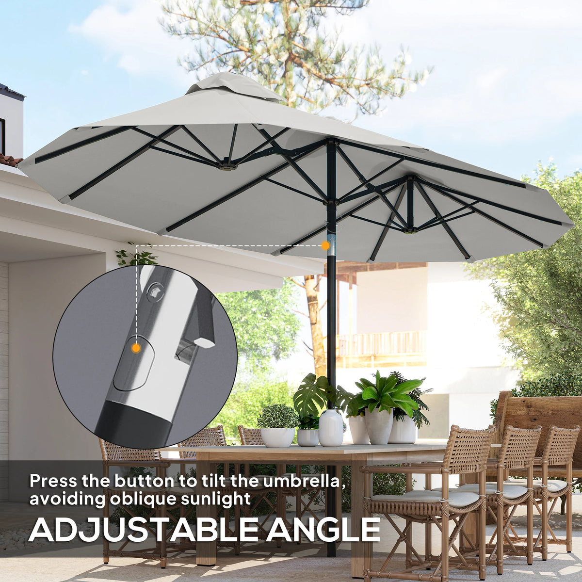 Double-Sided Patio Umbrella