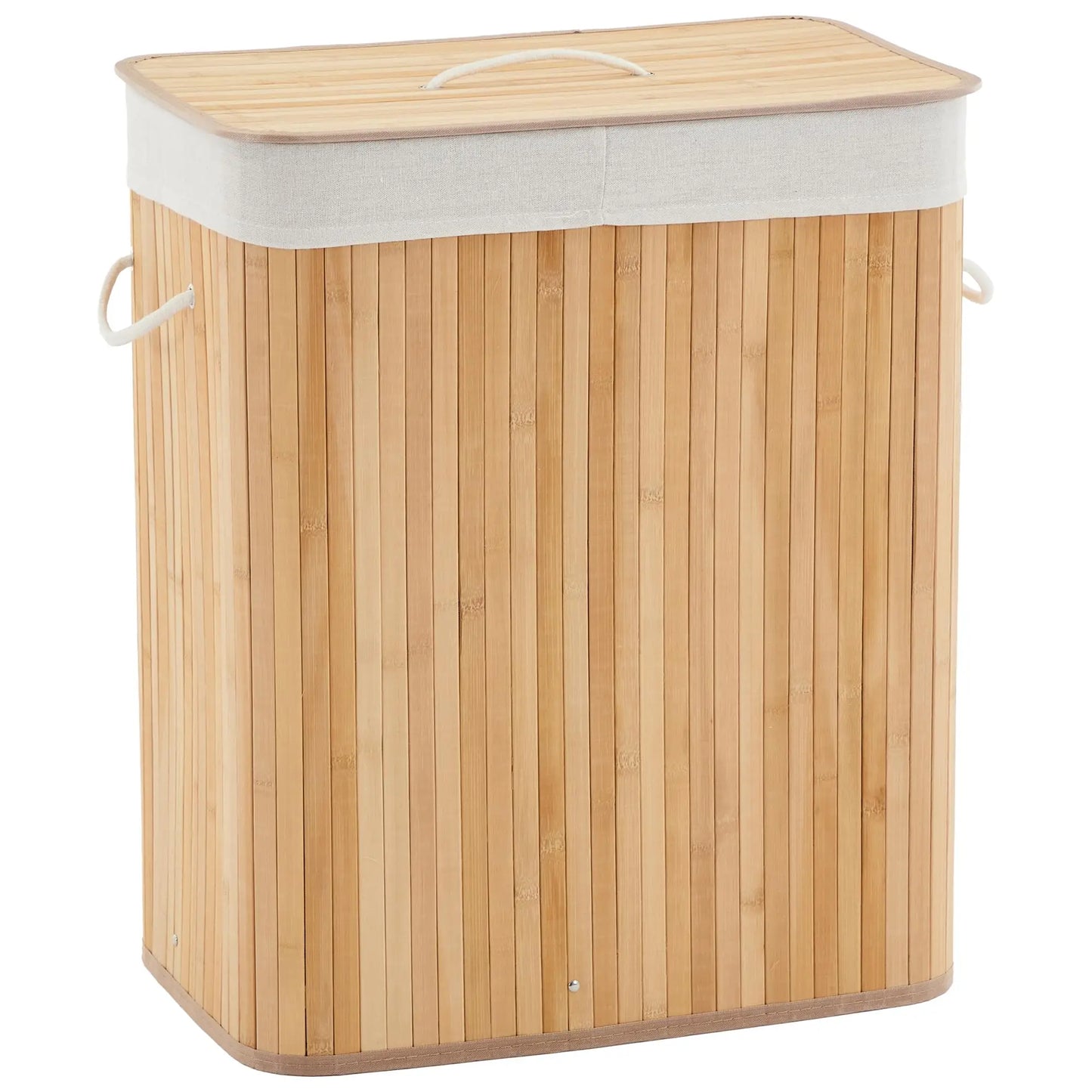 Bamboo Laundry Hamper with Foldable Storage Basket & Lid/Handles