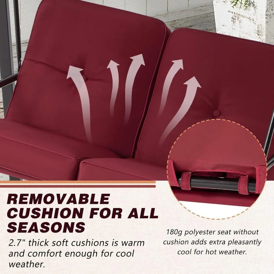 Outdoor Patio Swing Chair with Adjustable Canopy