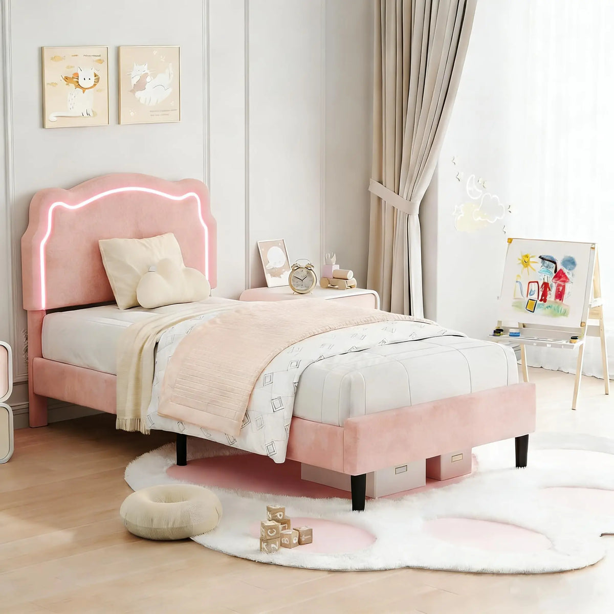Upholstered Twin Platform Bed Frame