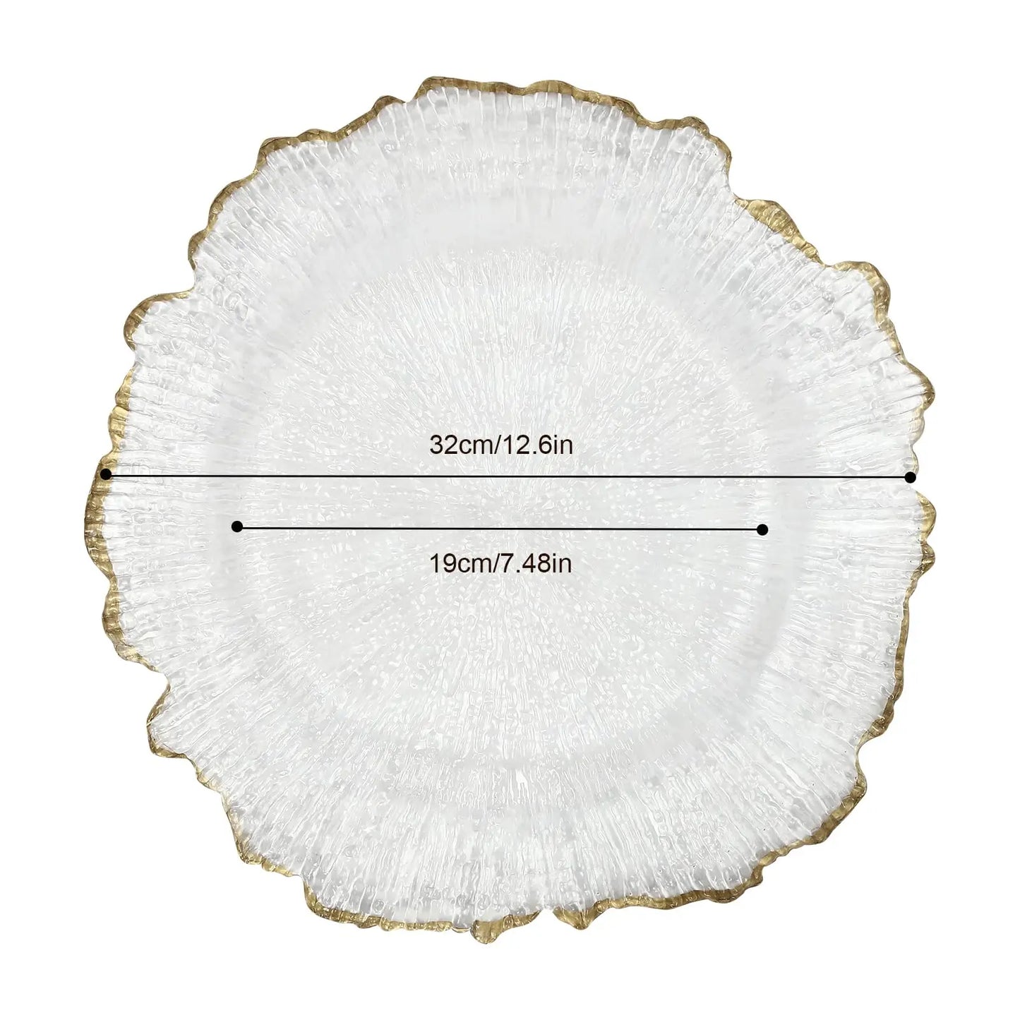 Rim Reef Charger Plates Bulk Clear with Gold Rim Plastic Set